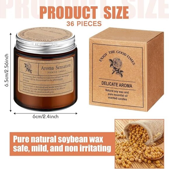 36 Pcs Christmas Candles Bulk Candles for Home Scented Candles Gift Set - Picture 2 of 6